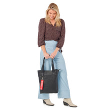 Afbeelding in Gallery-weergave laden, Tote bag politie leer zwart