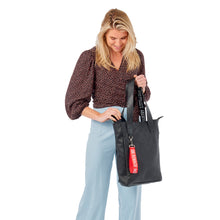 Afbeelding in Gallery-weergave laden, Tote bag politie leer zwart