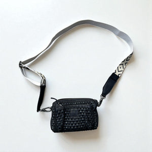 Crossbody bag gevlochten restleer